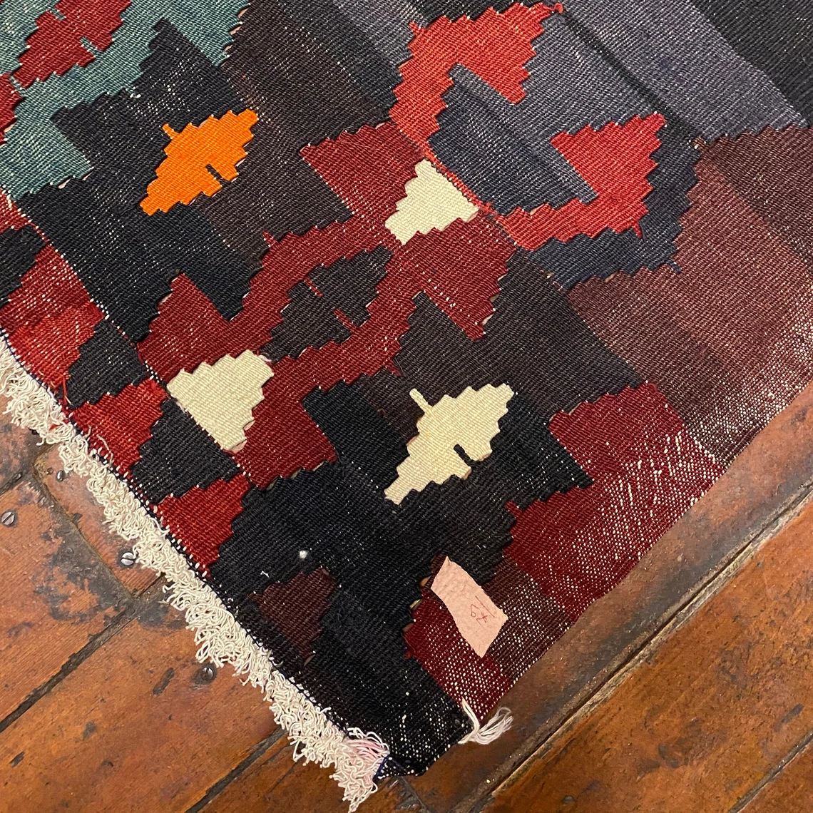 Vintage Red Turkish Dining Room Rug - Perfect Gift for Her - Old Kilim